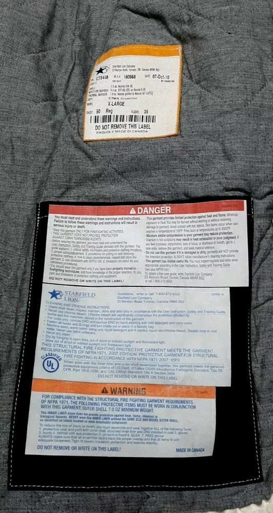 firefighter jacket black NFPA Lion Make