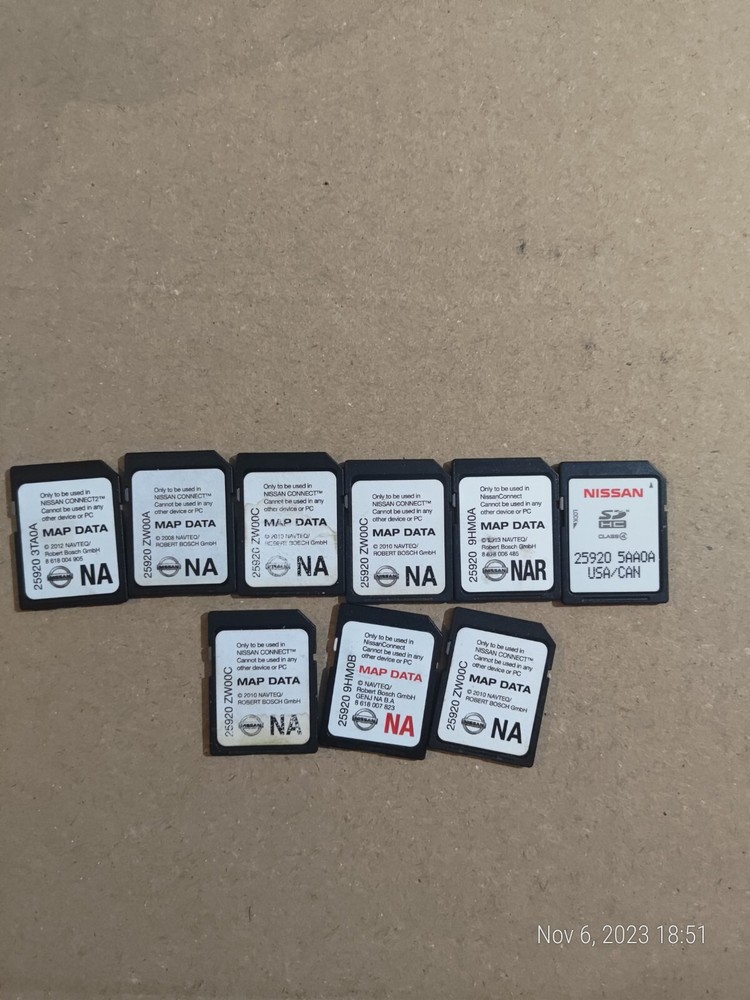 Lot Off 9 SD Card For Navigation GPS