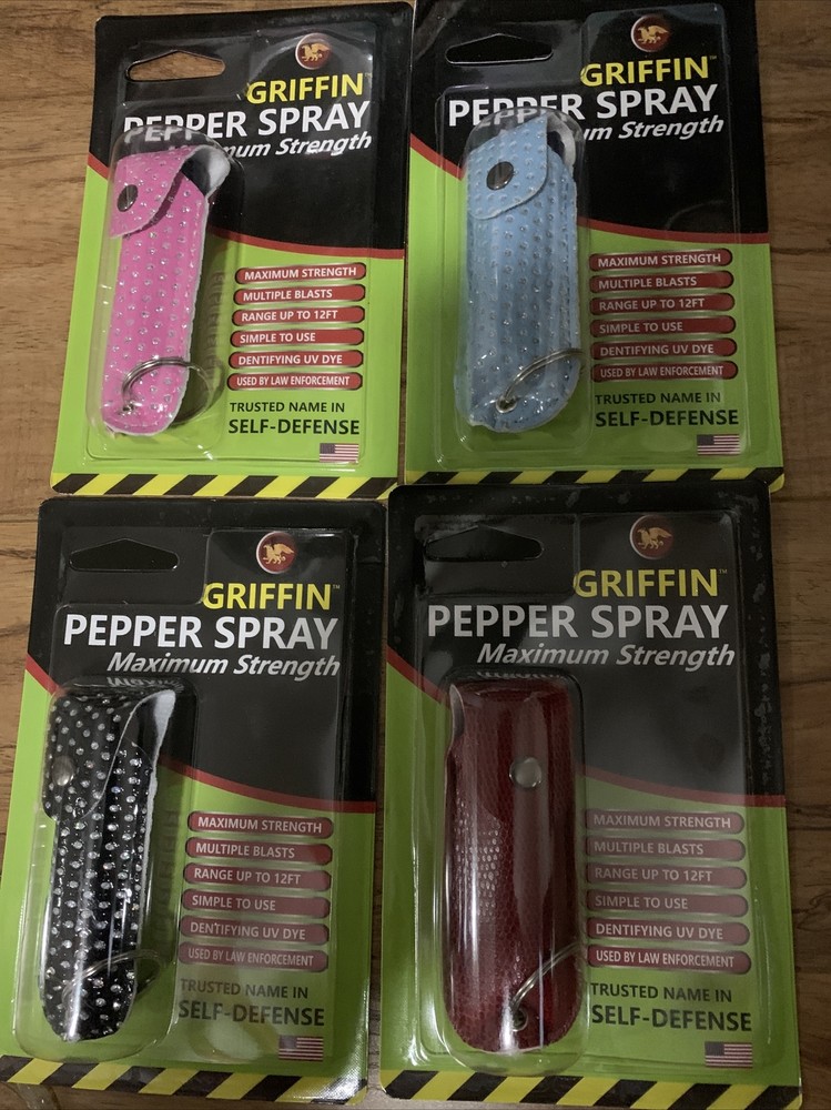 4 PEPPER SPRAY SELF-DEFENSE KEY RING GRIFFIN OWE BRAND