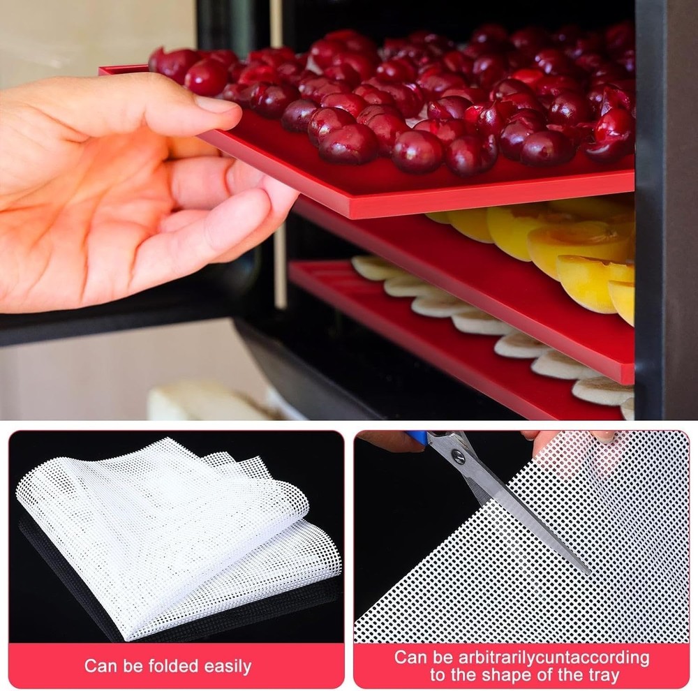 18-Piece Silicone Dehydrator Kit: Nonstick Mats & Mesh Sheets for Healthy Snacks