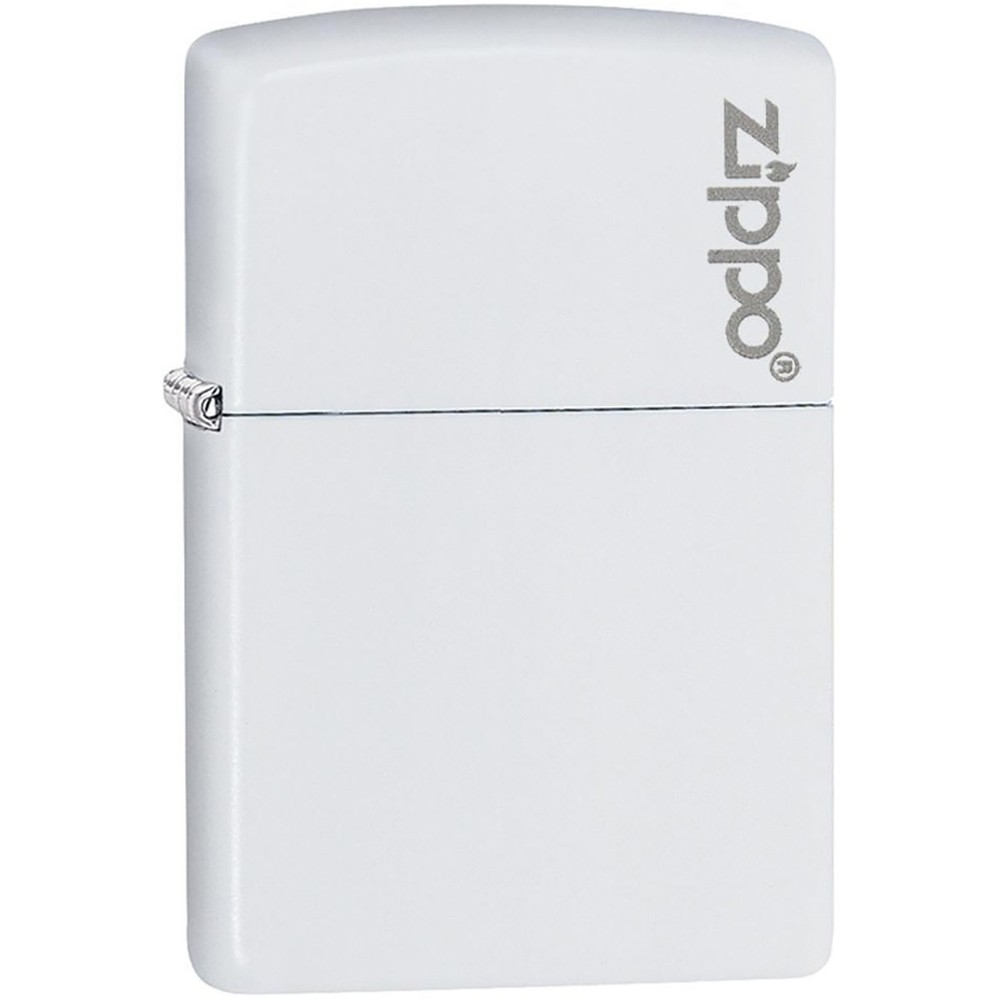 Zippo Logo Matte Pocket Lighter - White