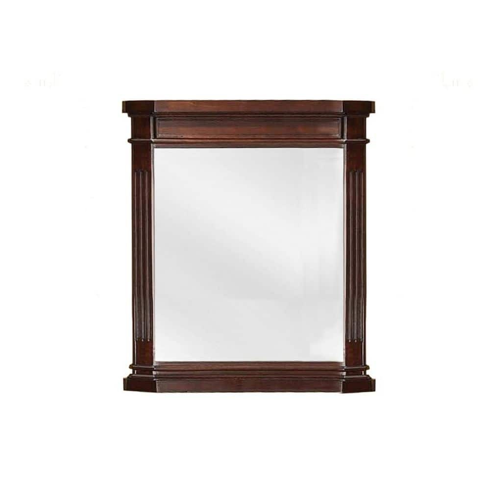 Home Decorators 26" W x 30" H Rectangular Wood Framed Bathroom Mirror Cherry