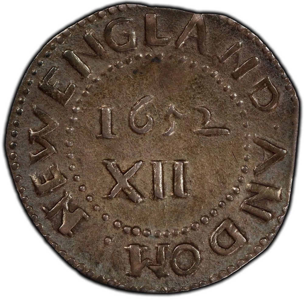 1652 OAK TREE SHILLING PCGS AU 55