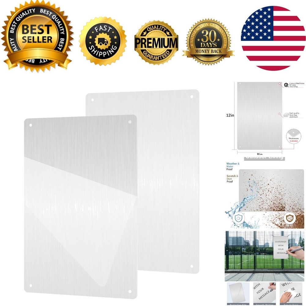 8x12 Rectangular Aluminum Sheets 2 Pack - Heat Treatable for Robust Applications