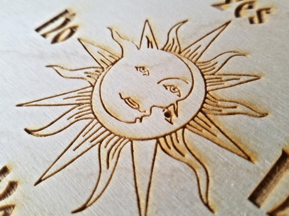 8" Sun & Moon Pendulum Board on Birch Wood