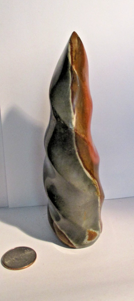 Polished Polychrome Jasper Standing Stone Fire Flame 6" 570 Grams