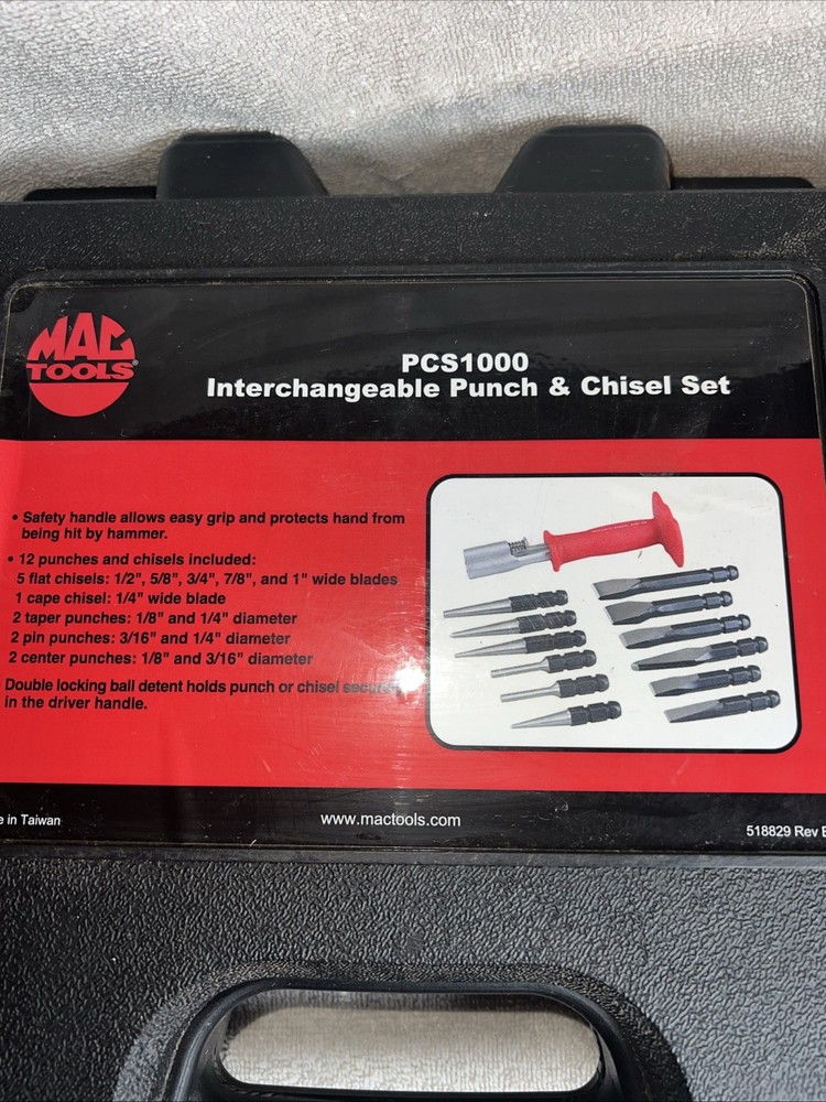 MAC Tools PCS1000 Interchangeable Punch & Chisel Set In Case