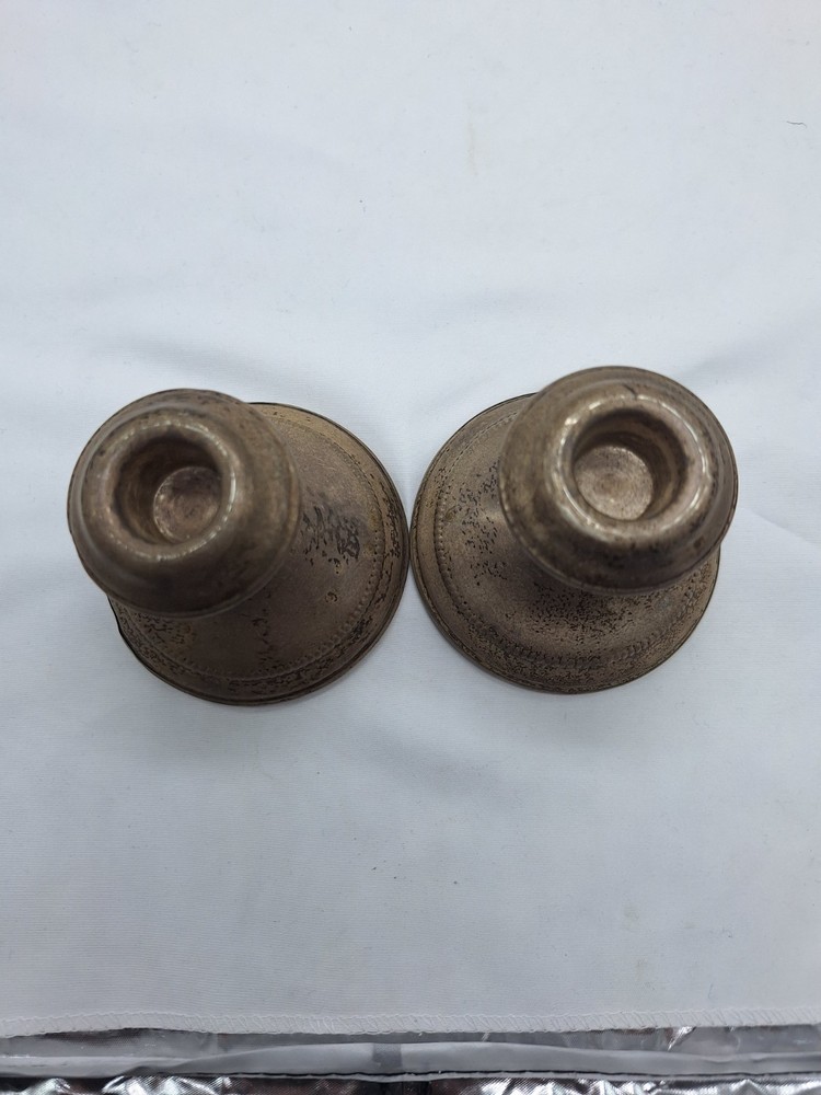 Vintage Sterling Silver Candlesticks Weighted 513 grams 3"