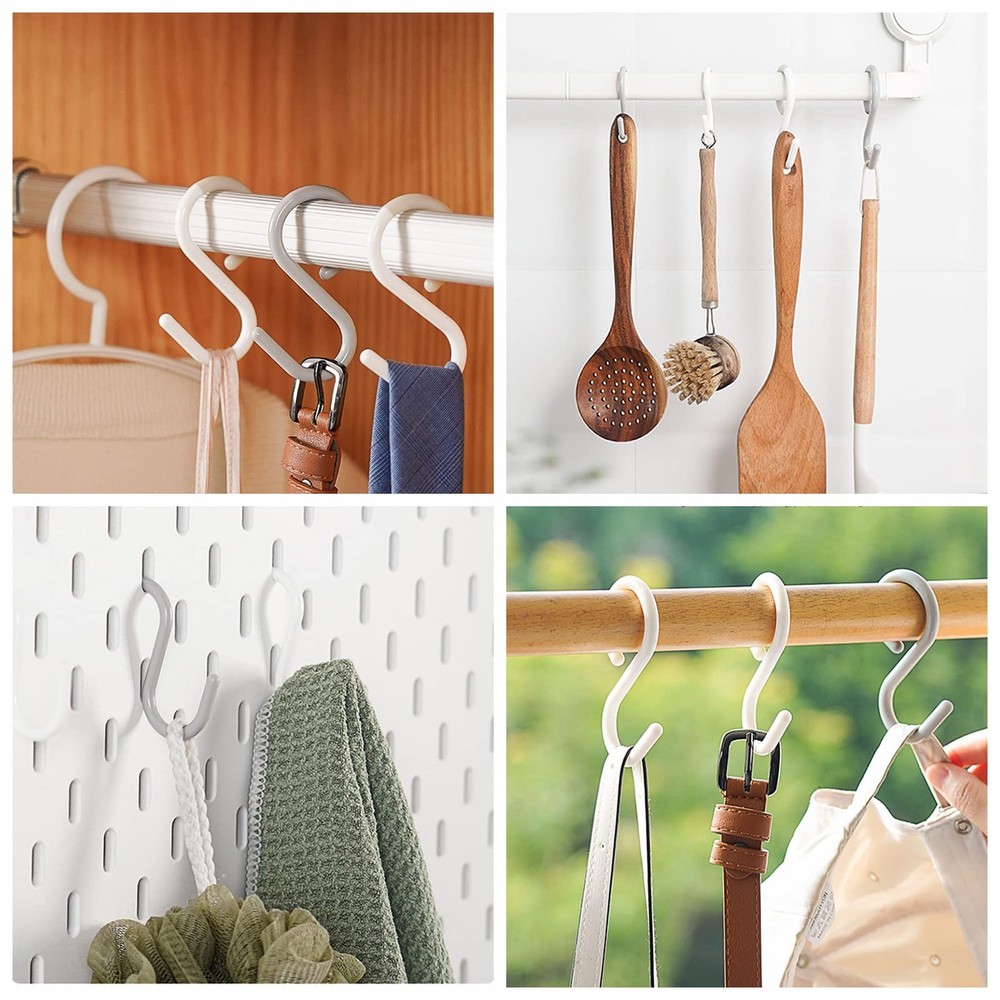 Mt.Jun 6-Pack Secure & Quiet Plastic S Large (3.5inch), White - 6 Count