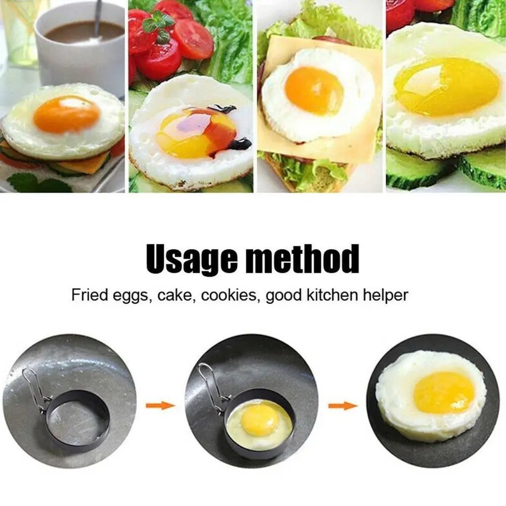 2-Pack Nonstick Egg Shaper Pancake Mold Ring Set Breakfast Cooking Tool Omelet