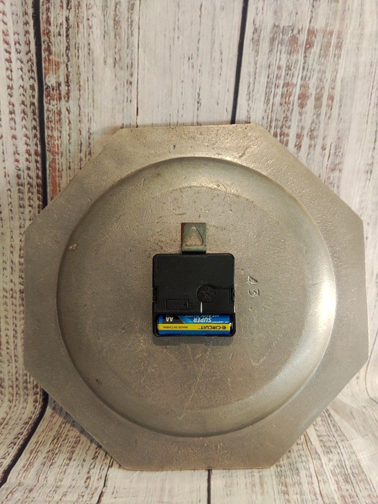 Vintage 10-in Heavy Pewter Clock