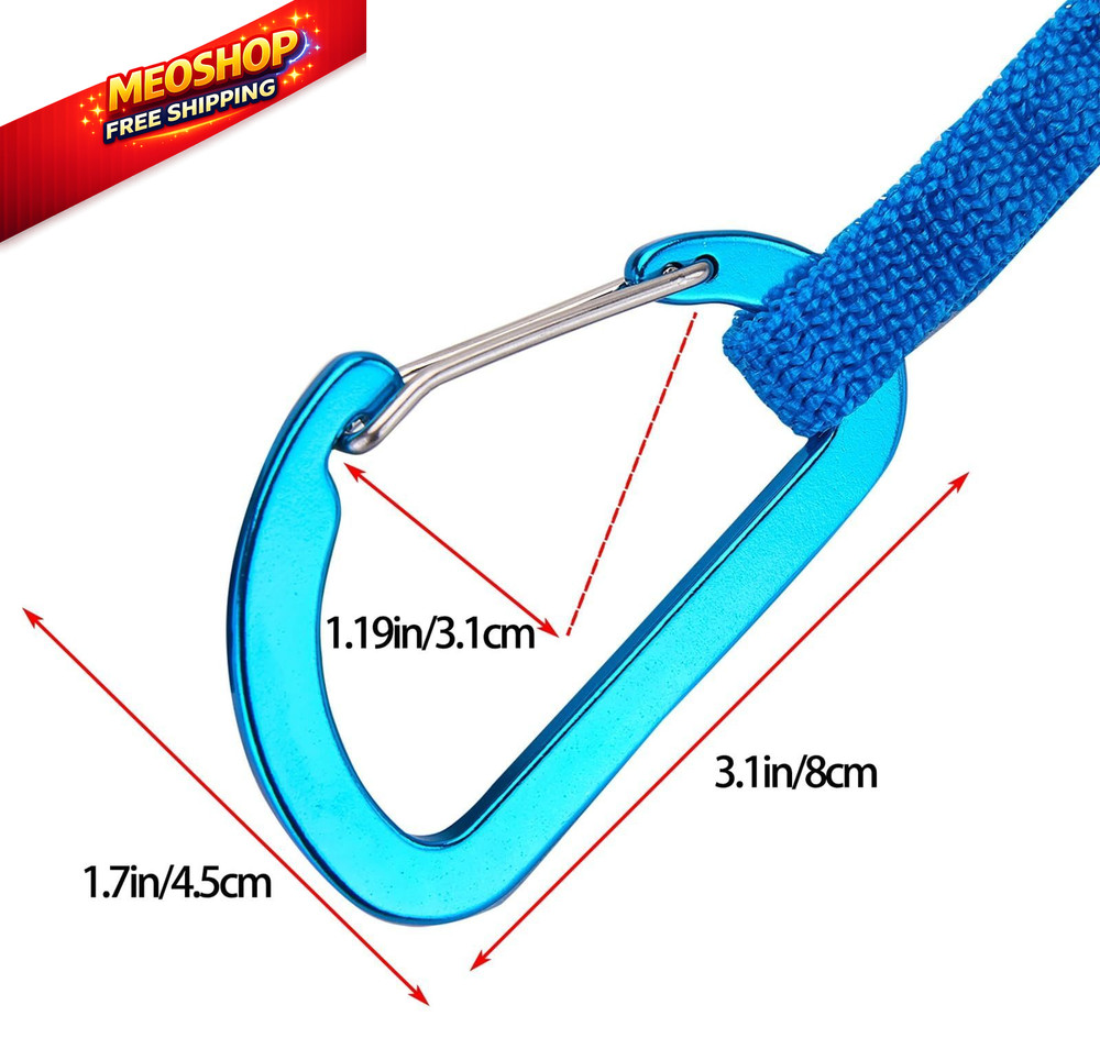 MOOCY Kayak Paddle Leash, 3-7 ft Stretchable Strap Lanyard for 2 Pack, Blue