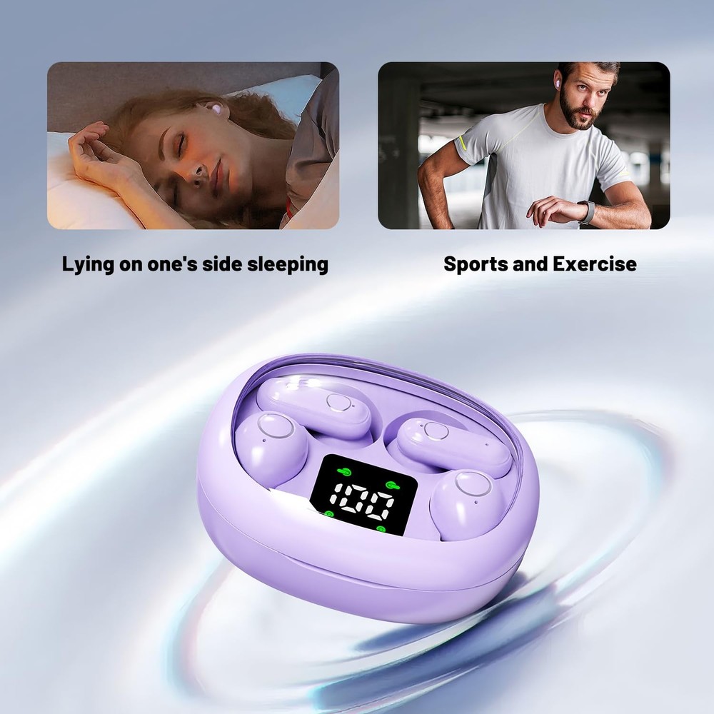 Wireless Bluetooth Headset，Tiny Size Invisible Earbuds，Sleep and Sports Earph...