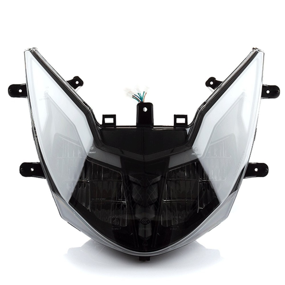 LED Headlight Assembly ECE Compliant Halogen Black Scooter Warm White Clear 12 V