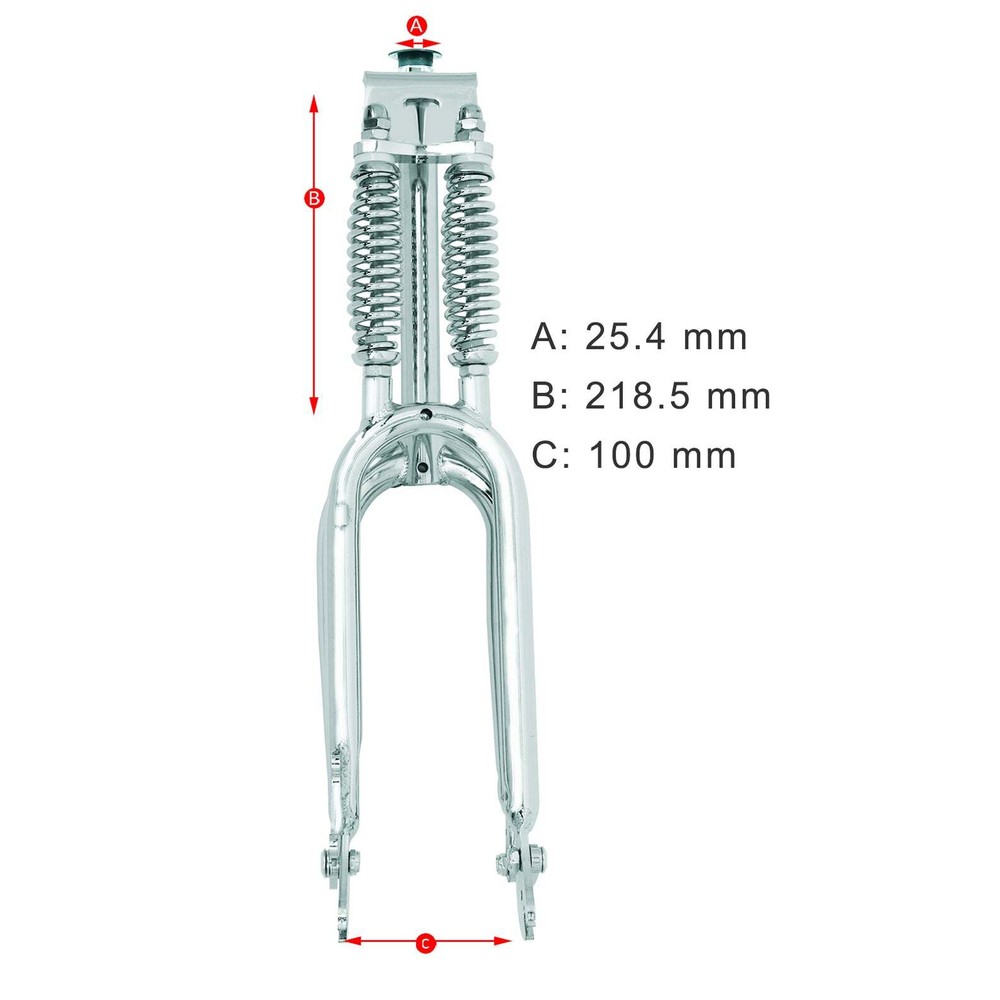 Chrome 1" Dual DOUBLE Springer Fork Disc Brake Tab for 20" x 3.0 BIKES