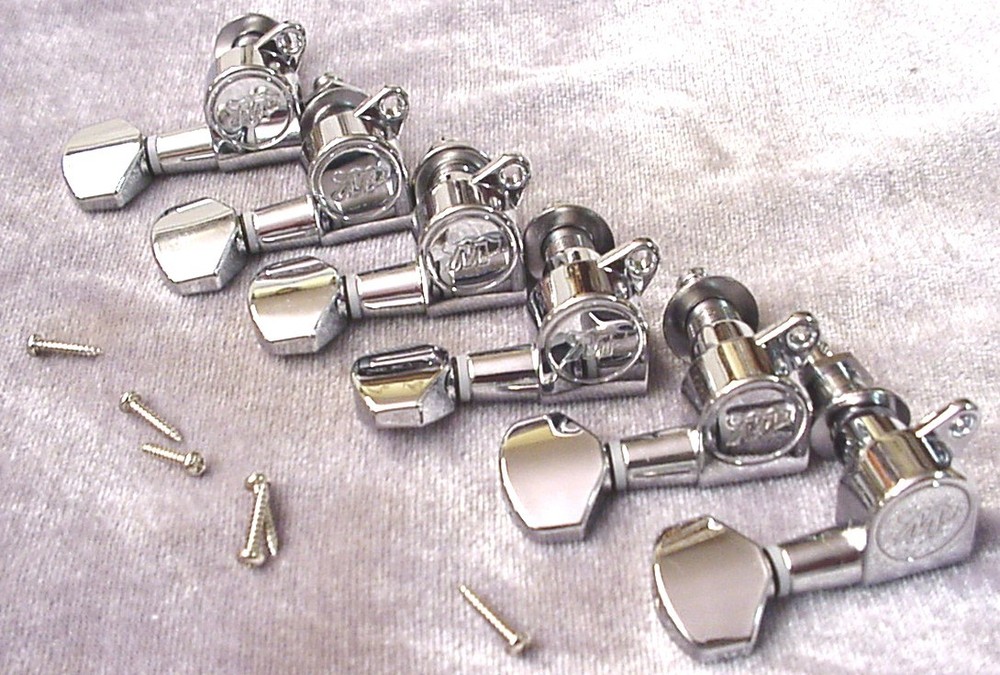 WILKINSON CHROME GUITAR MACHINEHEADS 6 line DOUBLE LOCK - TUNERS