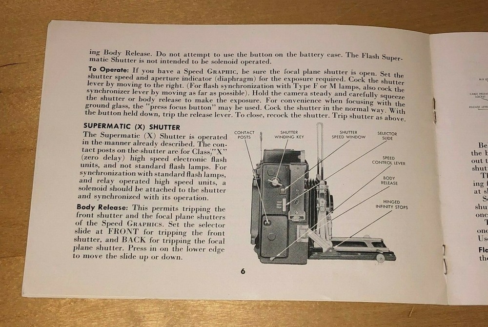 Instruction Manual Only Pacemaker Graphic Camera Graphex Shutters Supermatic