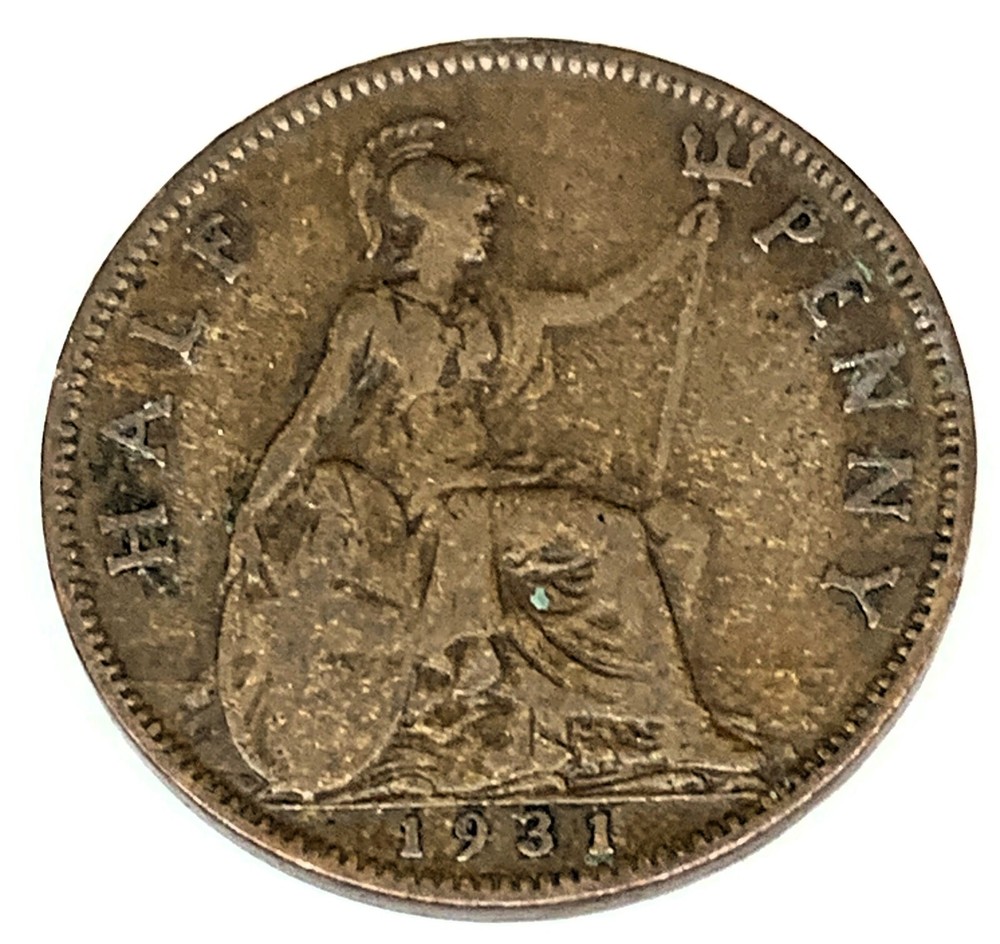 # C4873    GREAT BRITAIN     COIN,     HALF  PENNY    1931