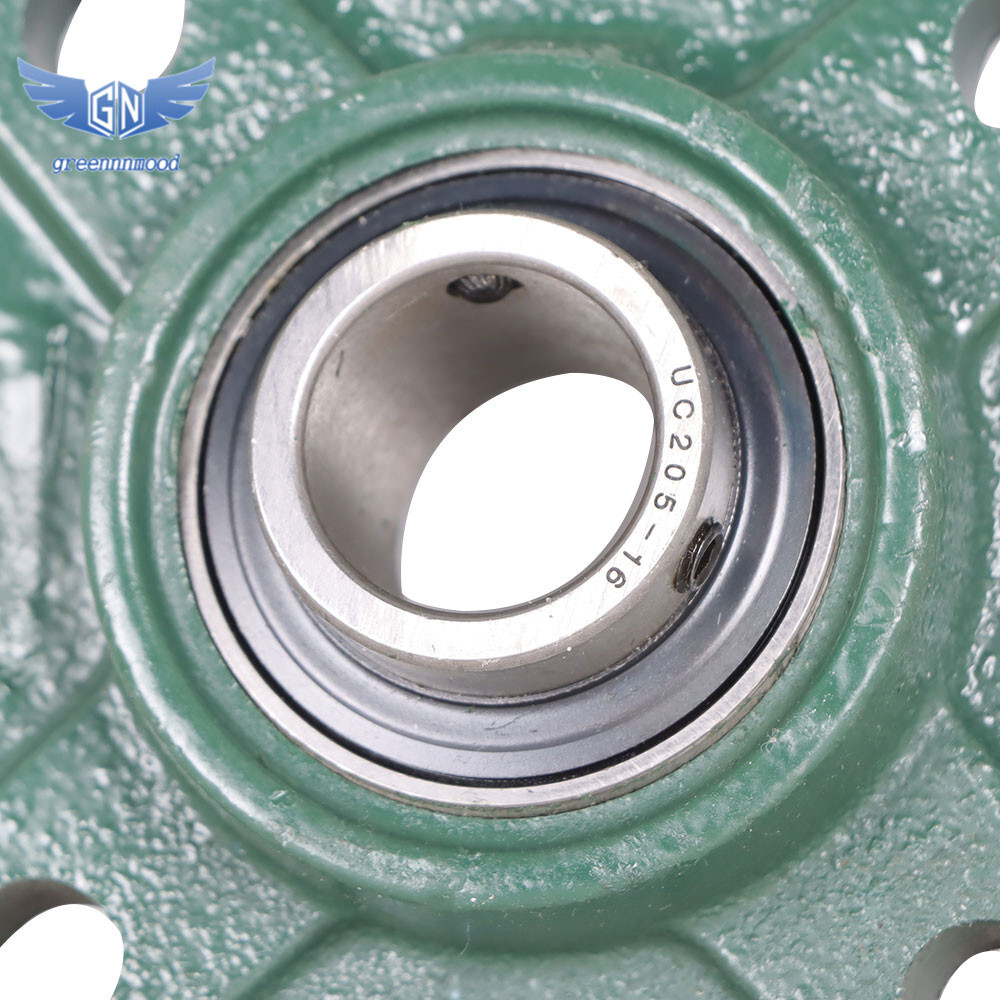 2 Piece UCF205-16 Solid Base Pillow Block Flange Mounted Bearing 1" Bore 4 Bolt