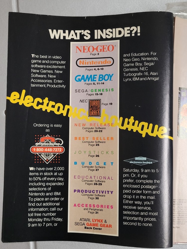Electronics Boutique Spring Mail Order Catalog (1991) Pre-Owned VG Condition