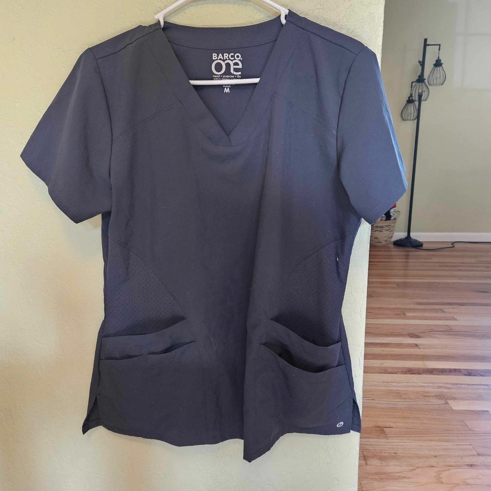 Women's Barco One Gray Scrub Top