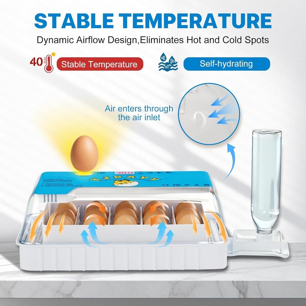 Incubators for Hatching Eggs, Egg Incubator with Automatic Egg Turning and Humid