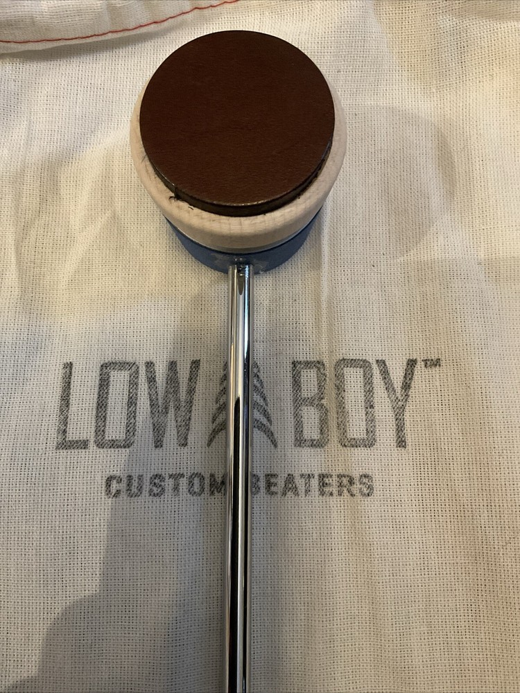 Low Boy Lightweight Leather Daddy Beater, Blue/White with Silver Sparkle Stripe