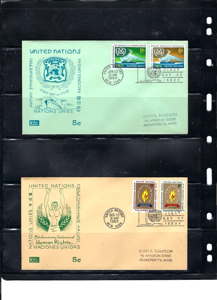 1963/1964 COMBO FDC's (Scott# 121-124) - KOLOR KOVER CACHET (61)