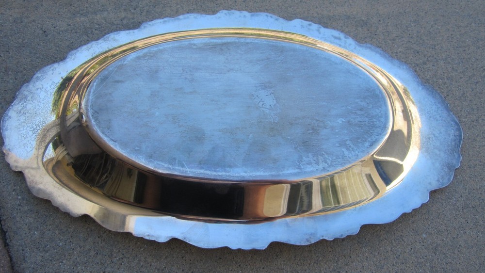 Oneida Solid Oval Silver Plated Tray 14"x7.5"