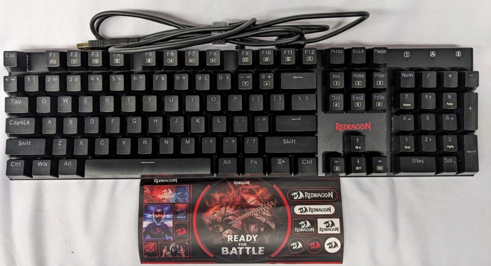 Redragon K565-RGB Mechanical Keyboard, Red Switch - Black
