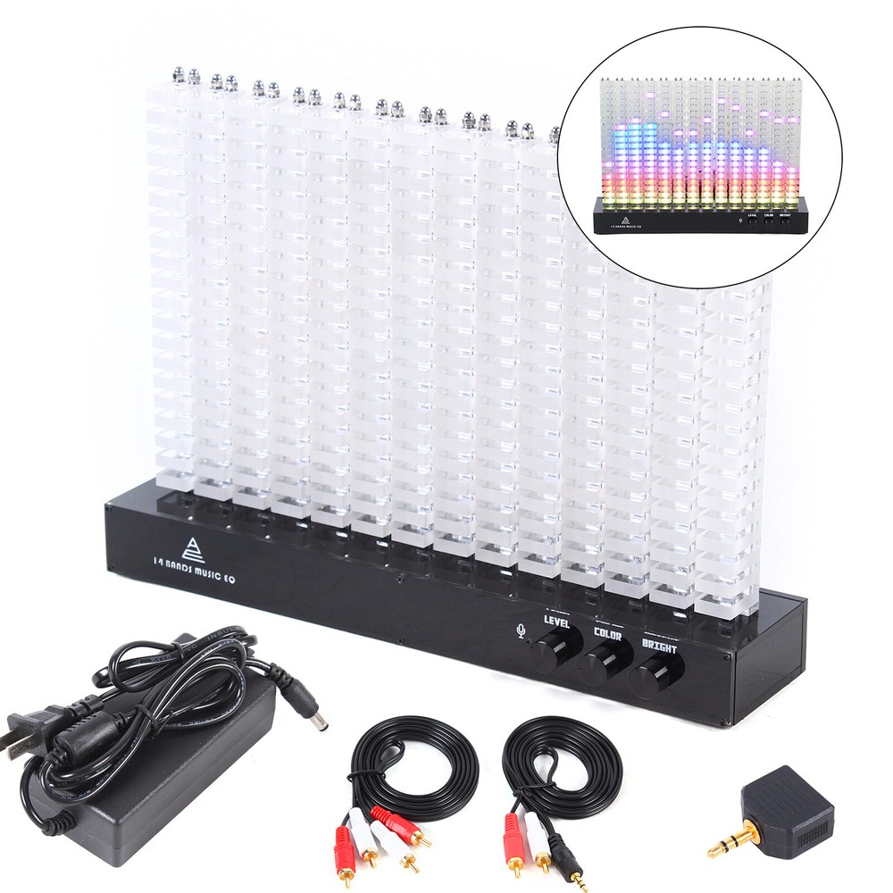 14-Segment Music Spectrum Analyzer,LED Level Indicator Spectrum Display Light US