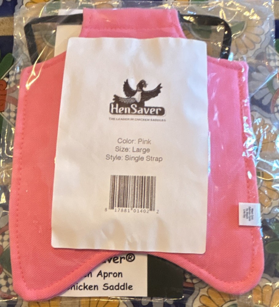 Hen Saver Pink Chicken Saddle Large Single Strap for Chickens