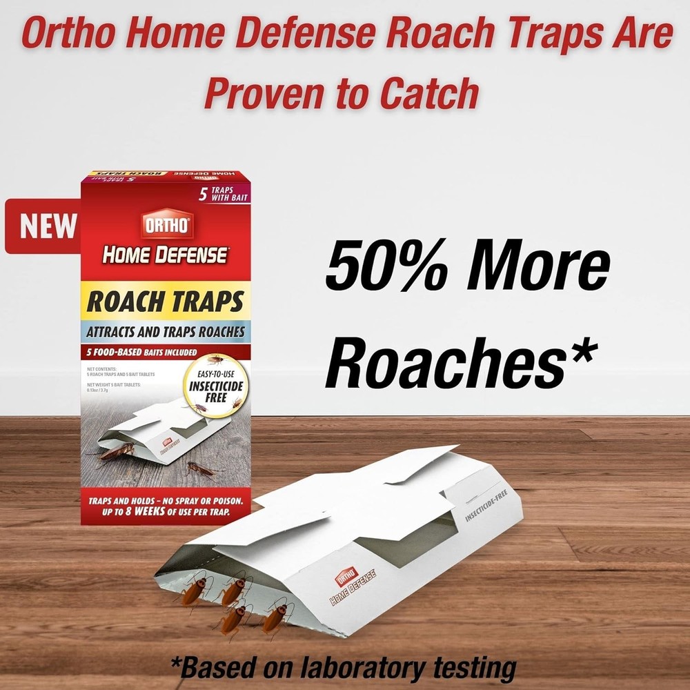 Ortho Home Defense Roach Trap with Bait Tablets 30 Traps (6 Pack)