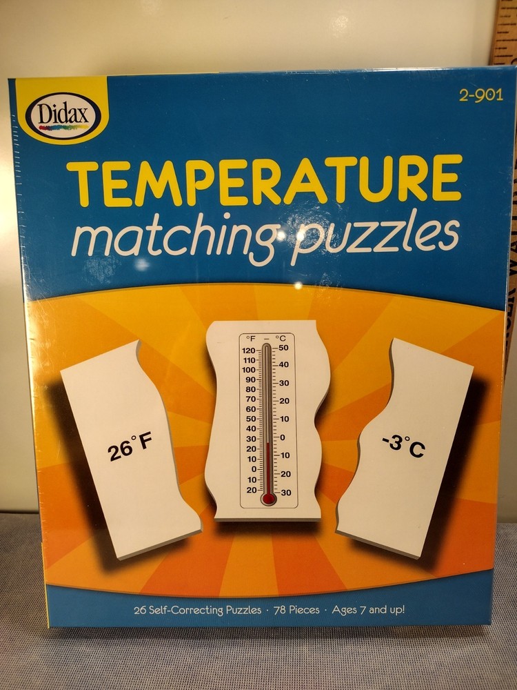 Temperature Matching Puzzles age 7+ science education thermometer degrees school