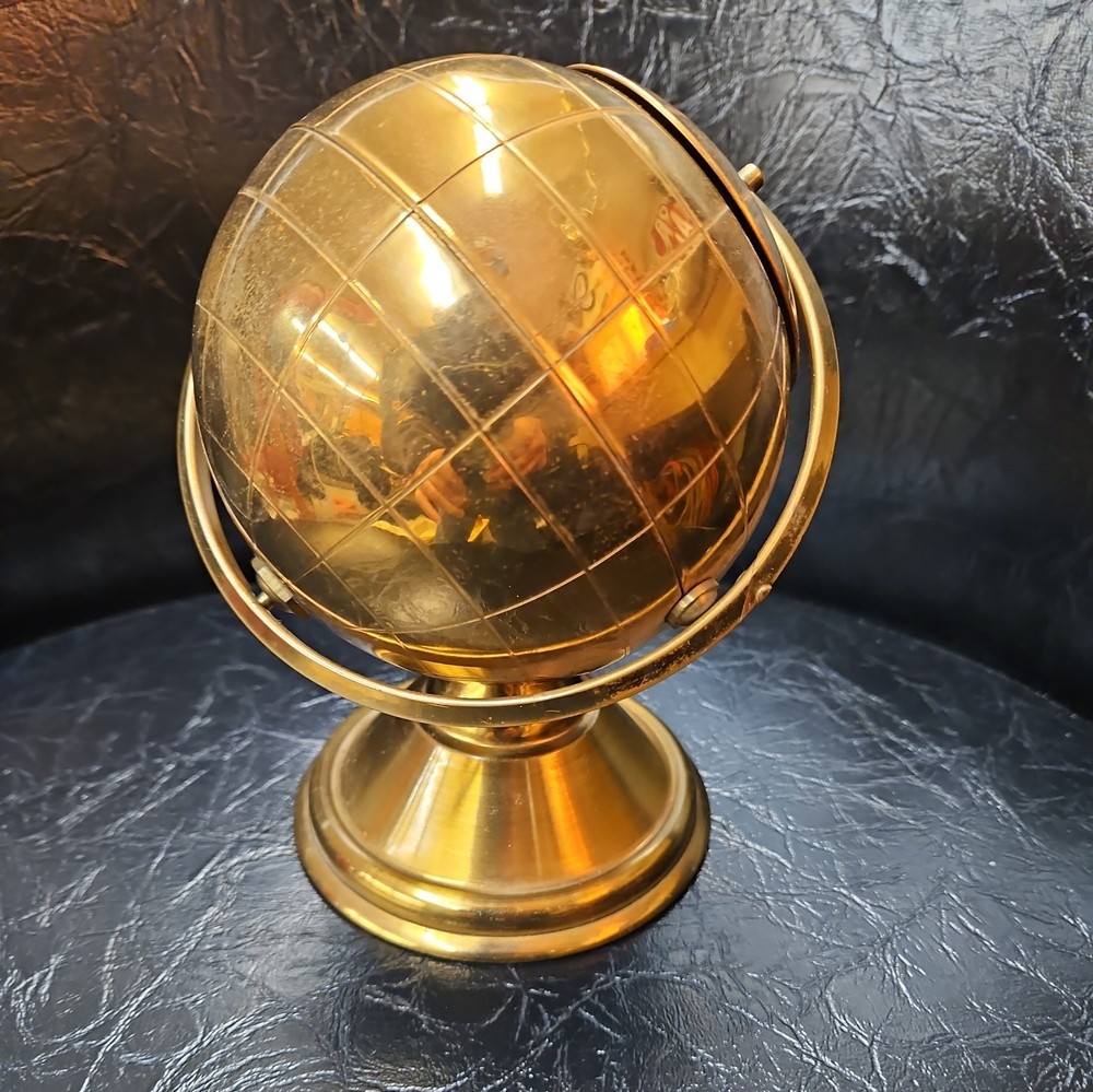 VintageMid Century Modern Brass Globe Cigarette Holder