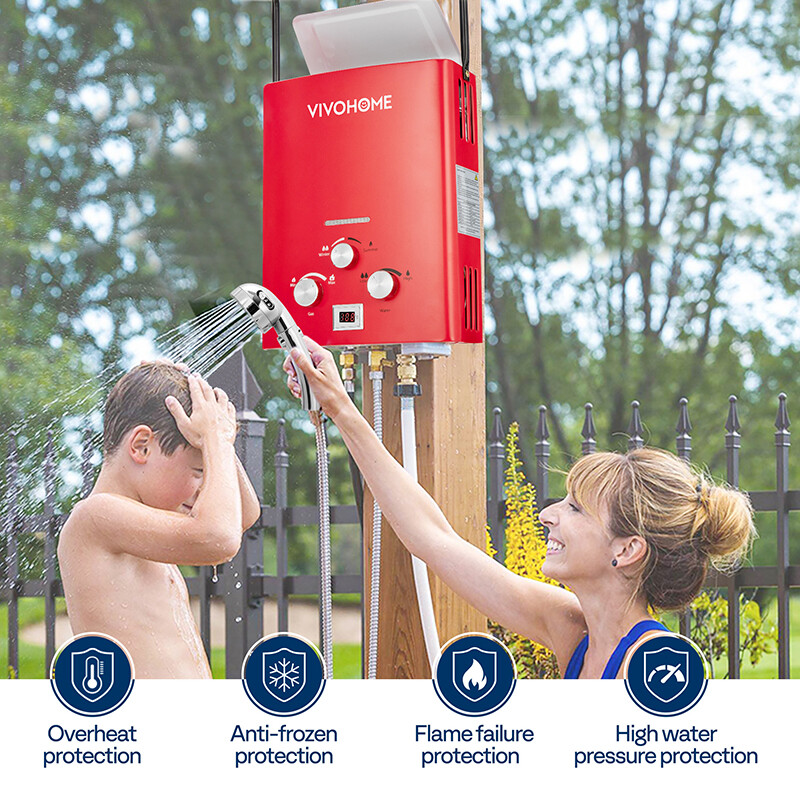 Portable LPG Propane Gas Hot Water Heater 6L Tankless Instant Boiler Outdoor RV