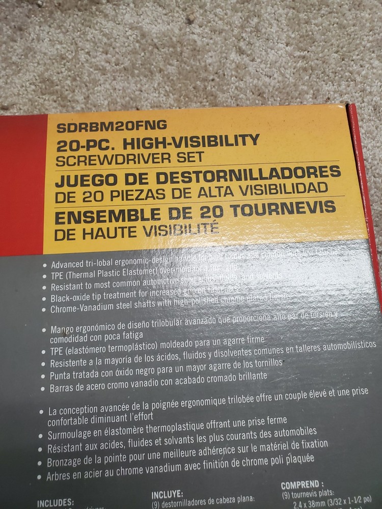 Mac Tools Macsimizer 20pc Screwdriver Set Neon Green New SDRBM20FNG