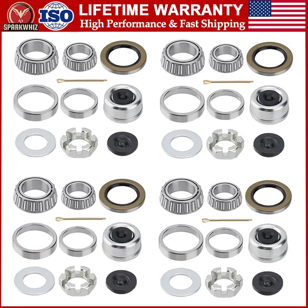 4Sets 25580 14125A Trailer Hub Wheel Bearing Replace Kit Fit 5200-7000lbs Axles