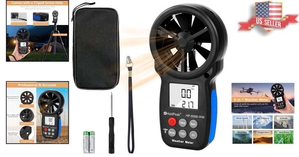 Lightweight Weather Meter with Barometric Logging & Altitude Correction Features