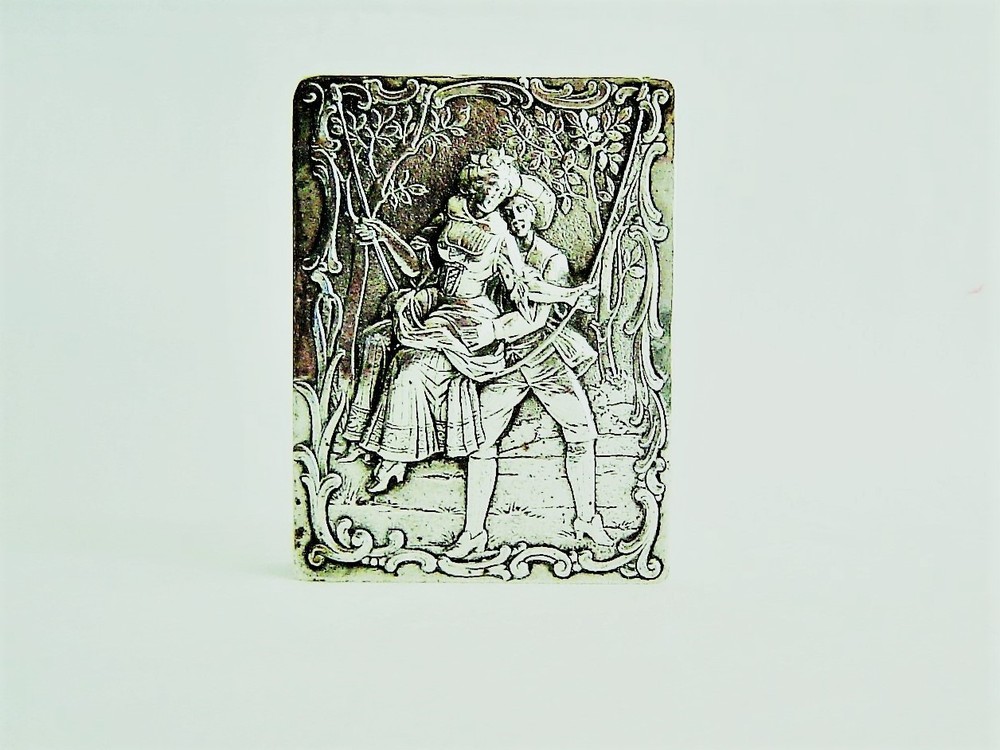 Beautiful Classically decorated German Silver Card holder Box 800 silver
