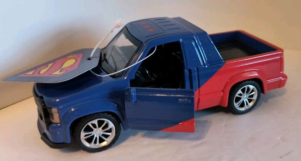 DC COMICS SUPERMAN EXTREMELY RARE BLUE DIECAST 5" PULL BACK TRUCK NEW! FREE SHIP