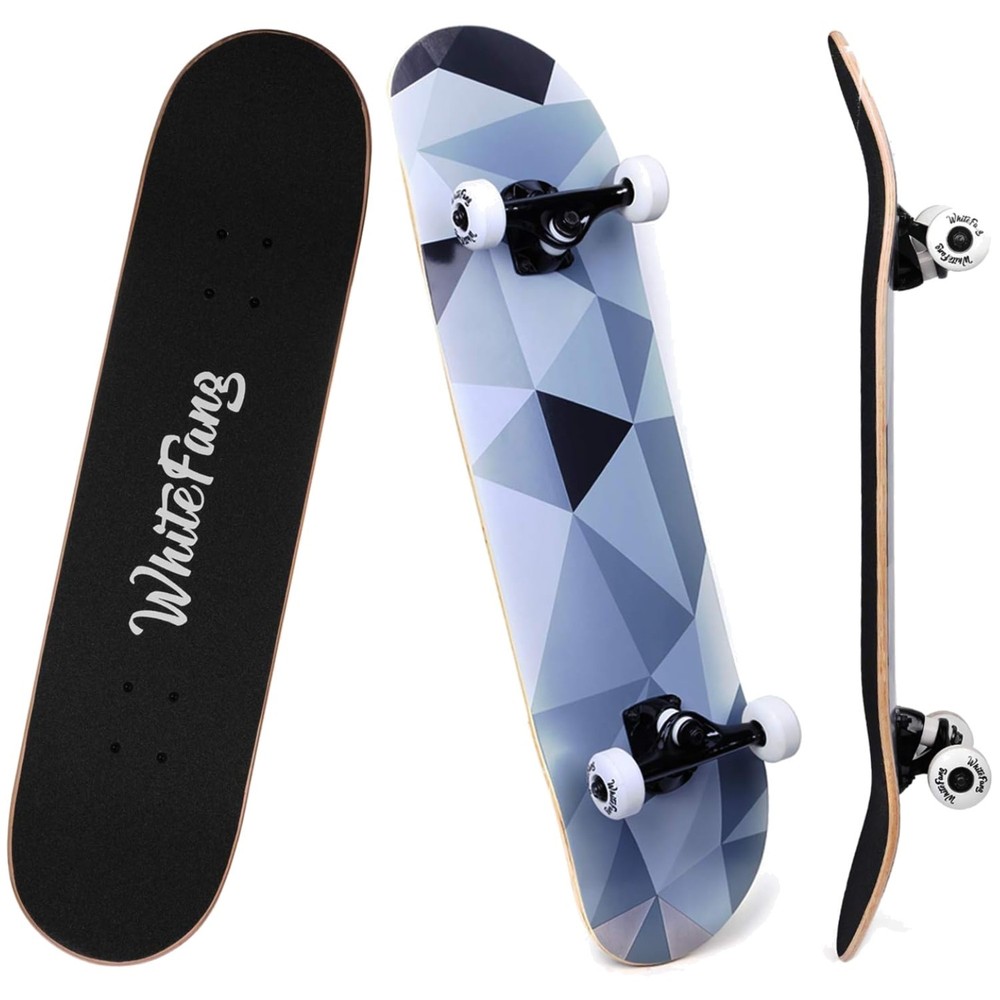 Maple Deck Skateboard for Beginners, 31" Double Kick