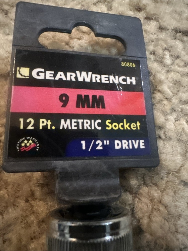GearWrench 80806 9mm 1/2" Drive 12 Point Socket