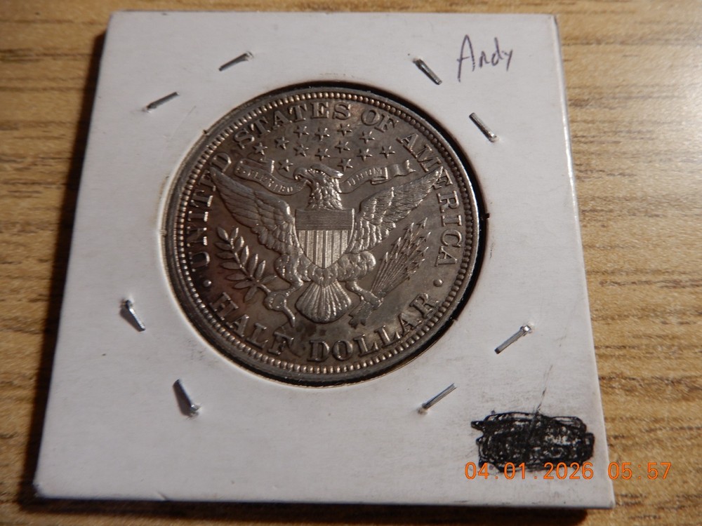 1892 P AU BARBER HALF DOLLAR