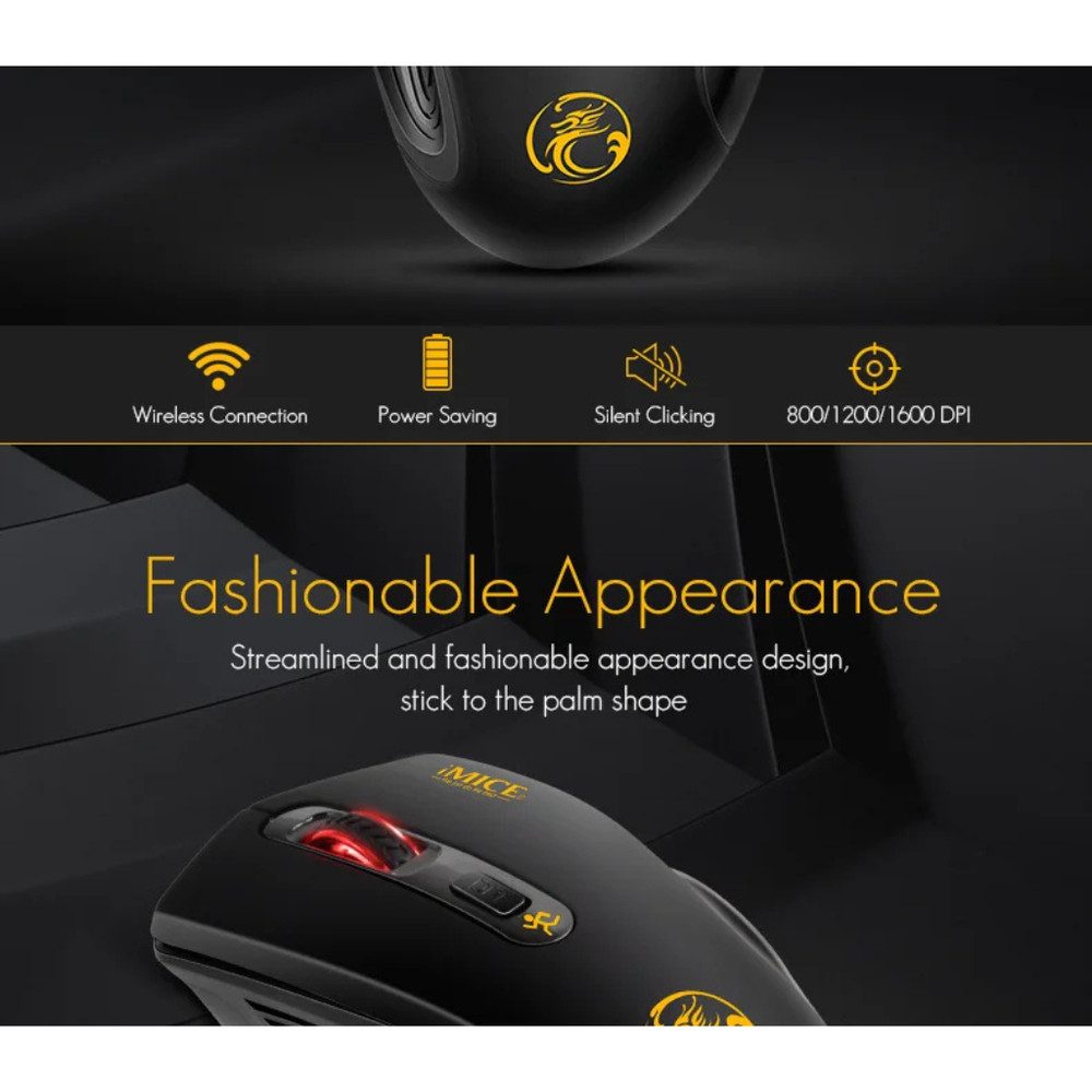 Wireless Silent Mouse 2.4G USB Battery Optical Tracking Computer Mouse Receiver