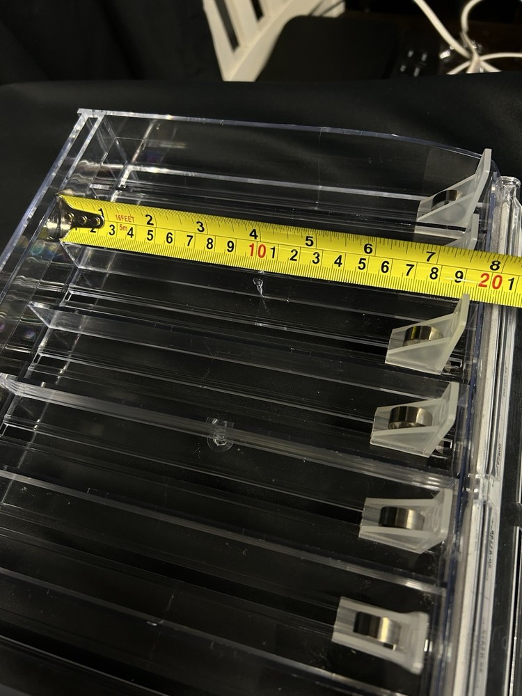 Pusher Style Retail Merchandise Display Tray 8 Slots Spring Retractable Plastic