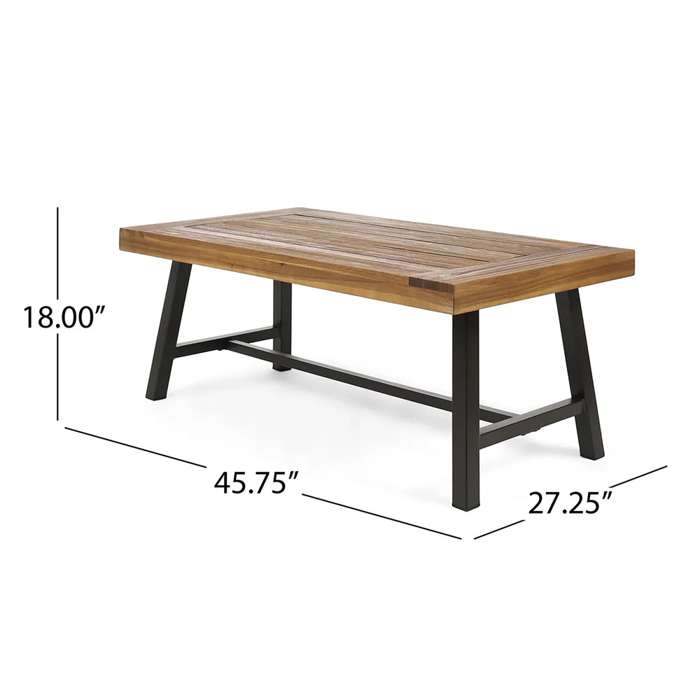 CARLISLE Solid wood grain coffee table rustic sturdy modern home decor