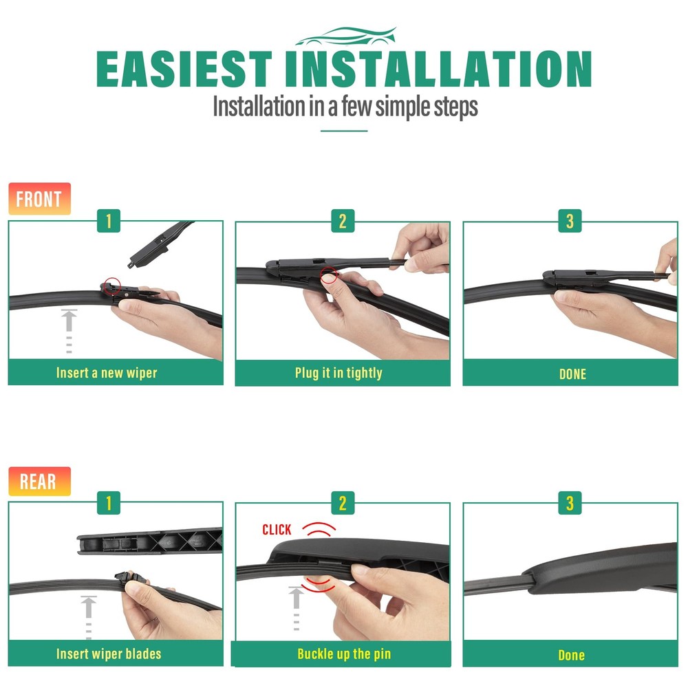 26" 22" 11" Windshield Wiper Blades Replacement for Ford Explorer 2011 2012 2...