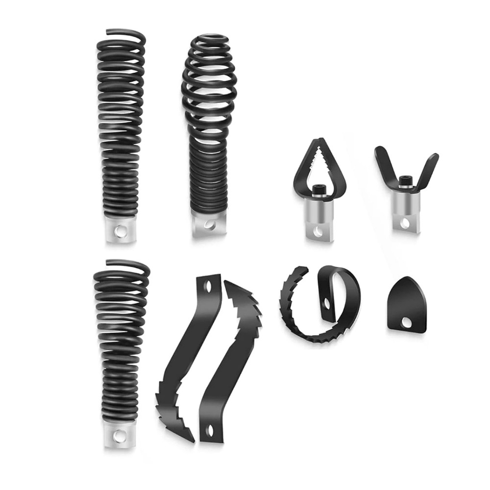 8PCS Drain Drill Attachments, Multi-Function Cutter Heads for Snake Machines