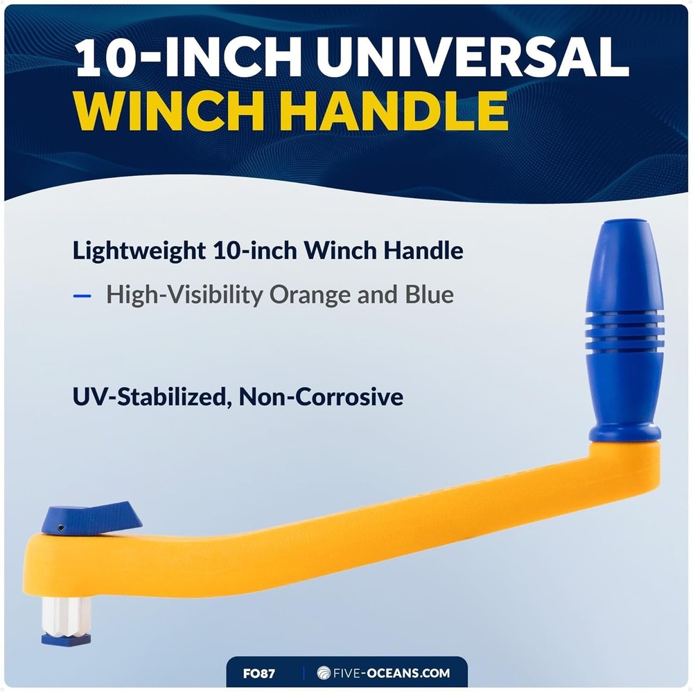 Sailboat Winch Handle, Universal Floating Winch Handle, Lock–in Mechanism, Li...